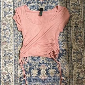Light Pink Tie Crop Top
